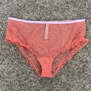 NWT Victoria’s Secret Angel Lace Ruffle High Waist Cheeky Underwear Size Large